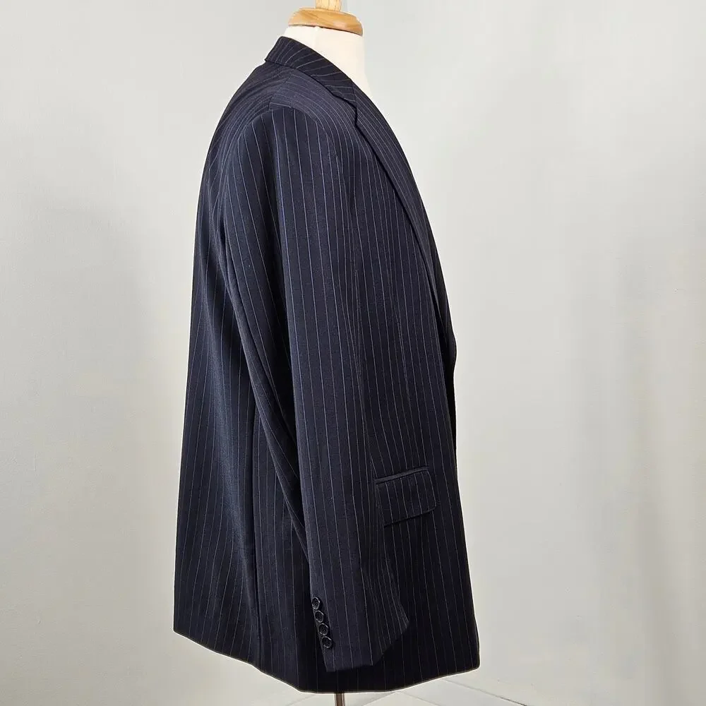 Brooks Brothers Ermenegildo Zegna Wool Blazer Navy Blue Pinstripe | Men's‎ 46 R